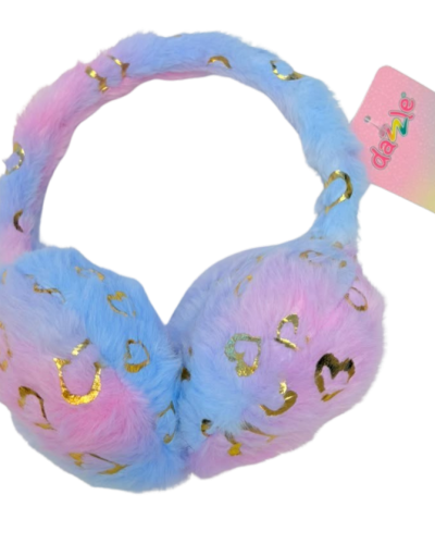 600W86 - Oorwarmer tiedye met goud print