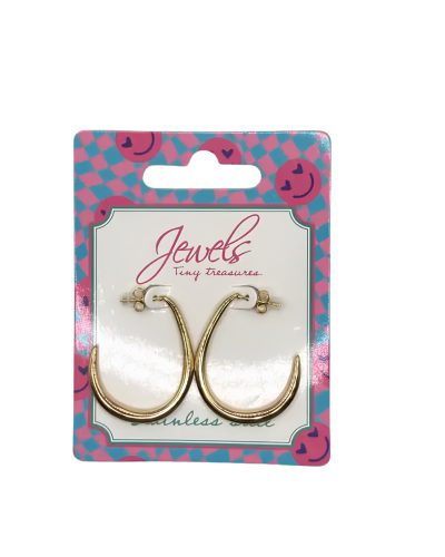 500J23 Creool ovaal 3.5cm stainless steel