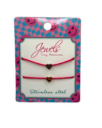 500J41 BFF armband draad fuchsia - stainless steel