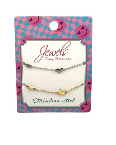 500J43 BFF armband hartjes goud en zilver - stainless steel