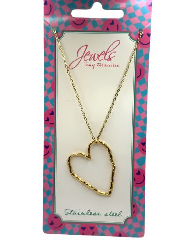 500J52 Ketting lang met open hart - stainless steel